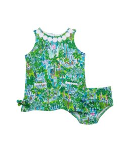 lilly pulitzer baby girl's lilly knit shift (infant) sprout green lilly on holiday 12-18 months