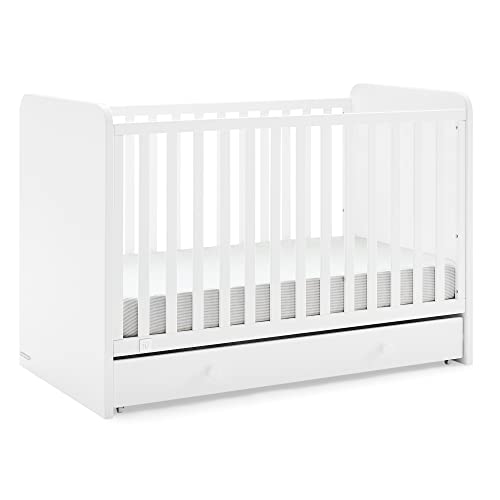 GAP babyGap Graham 4-in-1 Convertible Crib with Storage Drawer - Greenguard Gold Certified, Bianca White