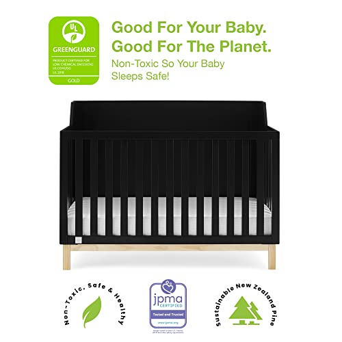 GAP babyGap Oxford 6-in-1 Convertible Crib - Greenguard Gold Certified, Ebony/Natural