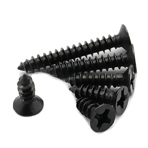 WAAZVXS 100pcs Self Tapping Screws M1.7 M2 M2.3 M2.6 M3 Laptop Screws Computer Screws Small Pan Head Black Carbon Steel (Color : 5mm, Size : M1.7)