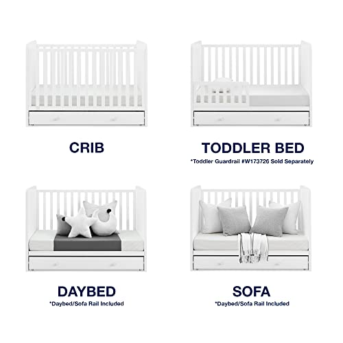 GAP babyGap Graham 4-in-1 Convertible Crib with Storage Drawer - Greenguard Gold Certified, Bianca White