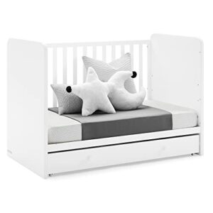 GAP babyGap Graham 4-in-1 Convertible Crib with Storage Drawer - Greenguard Gold Certified, Bianca White