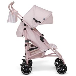 babyGap Classic Stroller - Lightweight Stroller with Recline, Compact Fold & Removable Parent Organizer - Made with Sustainable Materials, Pink Stripes