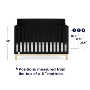 GAP babyGap Oxford 6-in-1 Convertible Crib - Greenguard Gold Certified, Ebony/Natural