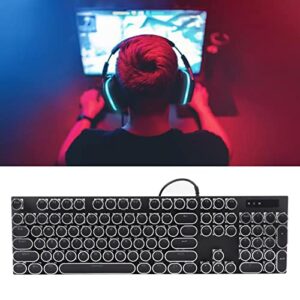 Sanpyl Mechanical Keyboard, Black 104 Key RGB Backlit Gaming Keyboard Round Keycaps Plug and Play Ergonomic Wired Keyboard for PC Laptop Game(Black Punk Version)