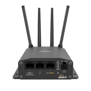 peplink cellular router max br1 mini - lte (cat 7) wifi router | lte cellular modem | 3 ethernet lan, built-in wifi | redundant sim slots, built-in esim | upgradeable to dual wan | vpn capable