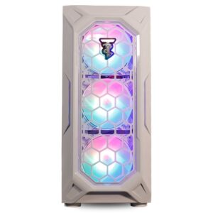 ViprTech Ghost Gaming PC Desktop Computer - AMD Ryzen 5 5600G (12-LCore 4.4Ghz), RTX 3060 12GB, 16GB DDR4 RAM, 512GB NVMe SSD, VR-Ready, Streaming, WiFi, RGB, Windows 11, Warranty, White