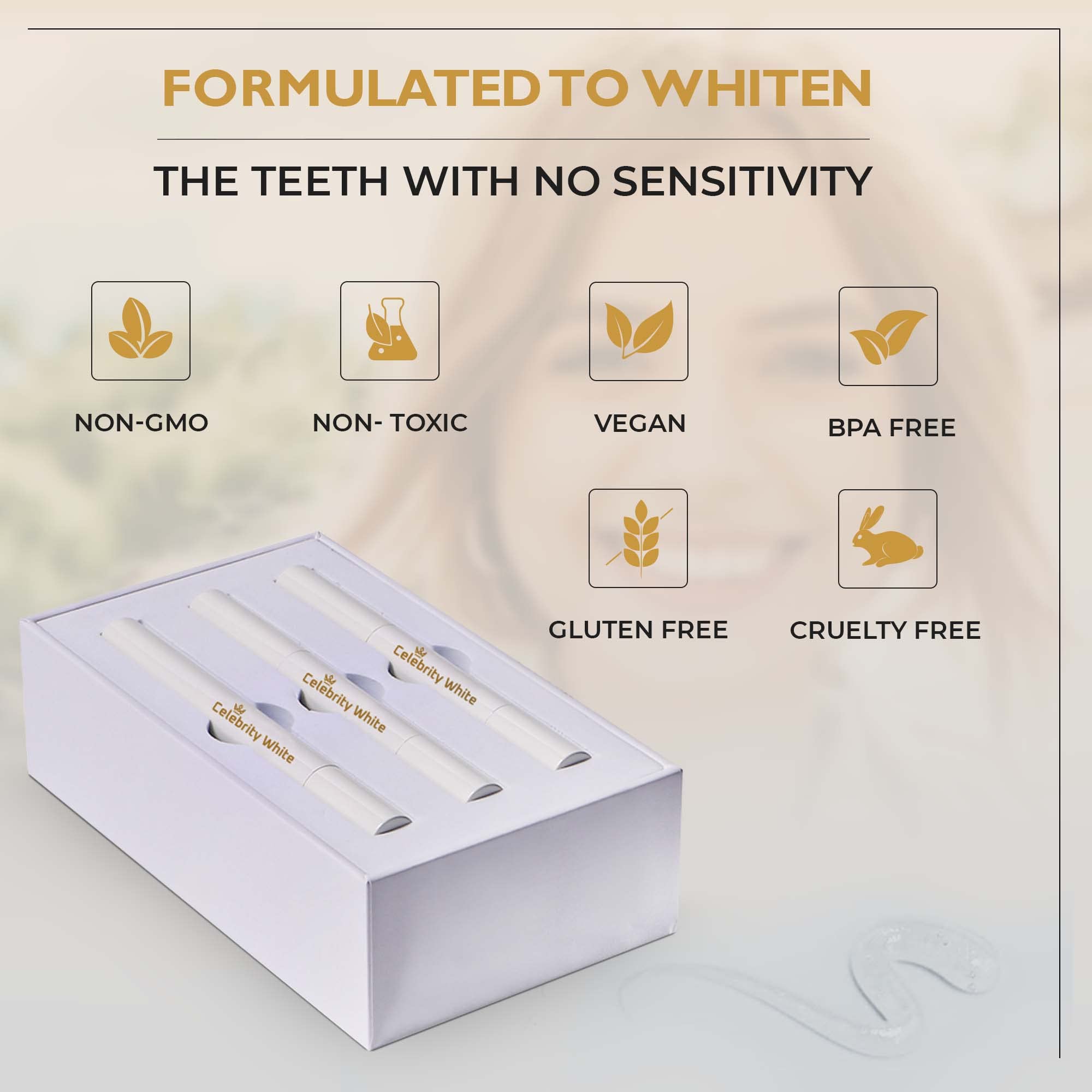 Celebrity White - Effective & Painless Teeth Whitening Pen Refills | Perfect for Sensitive Teeth | Tooth Whitening Pen | Travel-Friendly, Anytime Treatment | Easy to Use Teeth Whitening Pen1.00 Fl Oz