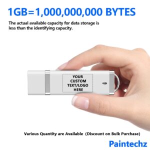 Paintechz Custom Classic USB Flash Drives 50 Pack, Personalized Logo Bulk - as Corporate Gifts and Promotional Giveaways - 512MB