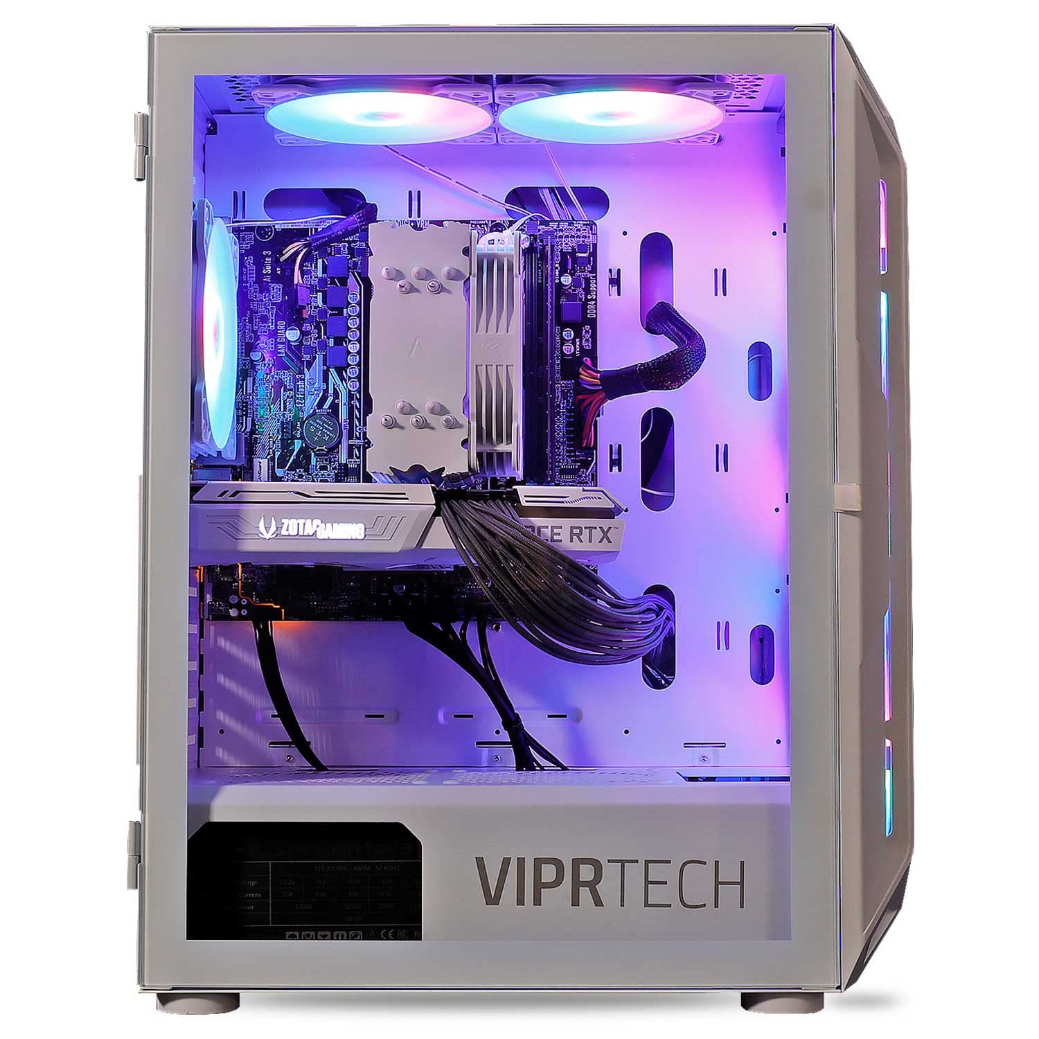 ViprTech Ghost Gaming PC Desktop Computer - AMD Ryzen 5 5600G (12-LCore 4.4Ghz), RTX 3060 12GB, 16GB DDR4 RAM, 512GB NVMe SSD, VR-Ready, Streaming, WiFi, RGB, Windows 11, Warranty, White