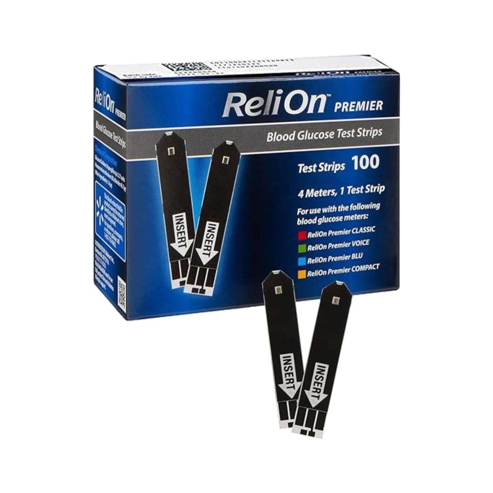 ReliOn Premier Blood Glucose Test Strips | Blood Glucose Test Strips | Test Strips for Diabetes | Blood Sugar Test Strips | Diabetic Test Strips | Reli On Premier Test Strips 100 Count + STS Sticker.