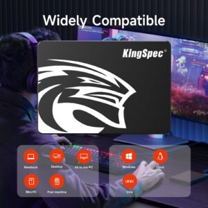 KingSpec 512GB SATA III SSD 6Gb/s, 2.5" SATA SSD with 3D NAND Flash, Internal Solid State Hard Drives, for Laptop and PC Desktop (R/W Speed up to 550/520 MB/s)