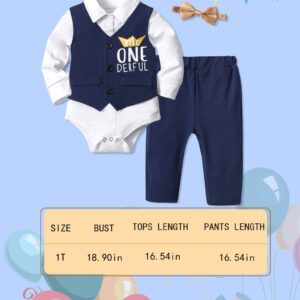 Queenstyle First Birthday Boy Outfit Bowtie Romper 1st Birthday Outfit Boy Gentleman Suit First Birthday Outfit Boy