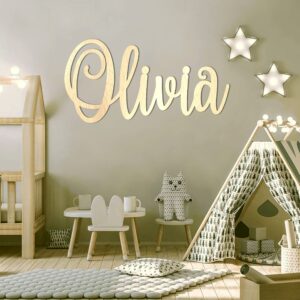 Personalized Nursery Décor 6" - 60" Wide, Custom Wooden Name Sign, Name Sign for Boy or Girl, Wedding Shower Gift, Personalized Children's Room Sign Décor (SIGN-5)