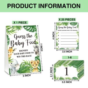 ISOVF Game Set, Woodland Safari Theme-1 Standing Sign, 25 Answer Cards, 6 Number Cards, Baby Shower Party Tabletop Game