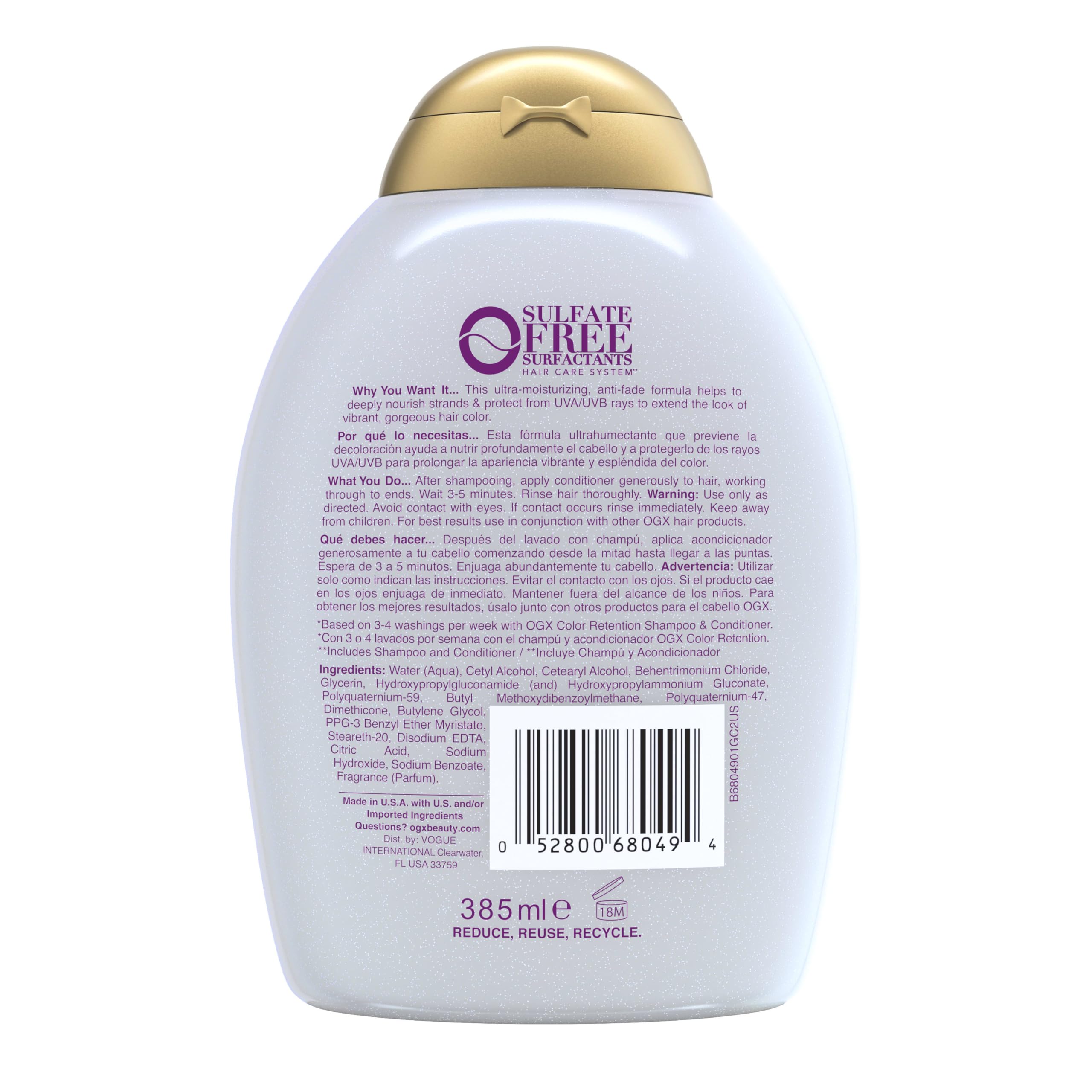 OGX Vibrant Color Vibes Conditioner for Color-Treated Hair, 13 fl oz