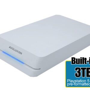 Avoluxion HDDGear Pro (White) 3TB 7200RPM USB 3.0 External Gaming Hard Drive (for PS5, Pre-formatted) (Renewed)