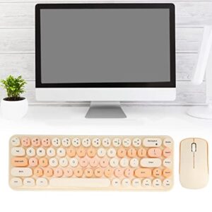 USB Keyboard Mouse, Gaming Keyboard Mouse 3 DPI 2.4G Wireless for Business (Tawny Mixed Color)