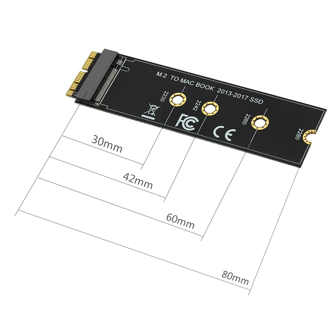 JMT M Key M.2 NVME SSD Convert Adapter Card Compatible with Mac·Book Air Pro Re·Tina 2013-2017 NGFF A·HCI SSD A1465 A1466 A1398 A1502