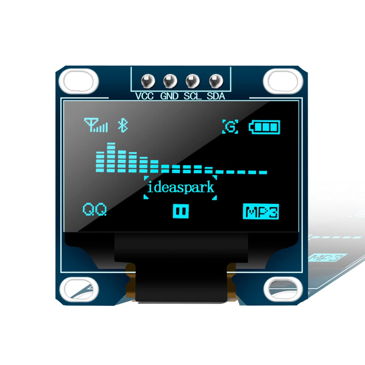 ideaspark 3Pcs 0.96 Inch OLED Display 3-Colors 128x64 SSD1306 SPI I2C IIC Serial LCD Screen Module Board with 4 Pins Soldered and 10 Dupont Cable Work Great with Arduino for Raspberry Pi