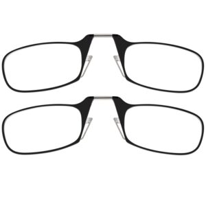 thinoptics readers rectangular reading glasses, black, 44mm + 2.5