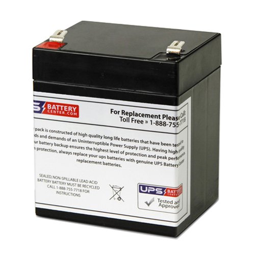 UPSBatteryCenter® Compatible Replacement Battery 12V 5Ah, F2 Terminals for Minuteman EN550 EnSpire 300 Watt 550VA