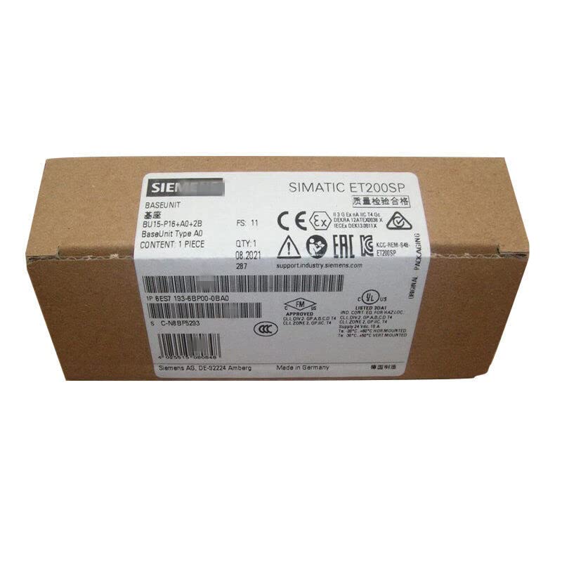 6ES7193-6BP00-0BA0 SIMATIC ET200SP Basic Unit 6ES7 193-6BP00-0BA0 PLC Module Sealed in Box 1 Year Warranty Fast