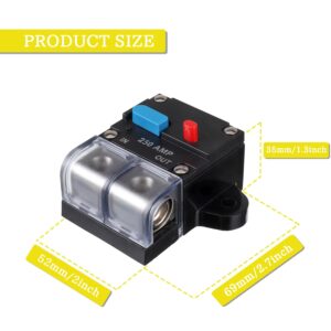 EPLZON 250A Circuit Breaker Resettable Circuit Breaker 250 amp Self Recovery Circuit Breaker Manual Reset Button for Car Audio and Amps Protection