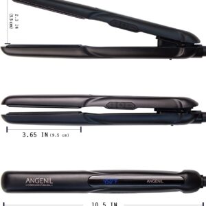 ANGENIL Ceramic Flat Iron Hair Straightener and Curler 2 in 1, Dual Voltage Hair Straightening Curling Iron, Professional Flat Iron 1 Inch Tourmaline Ceramic Hair Straighteners for Women Gift