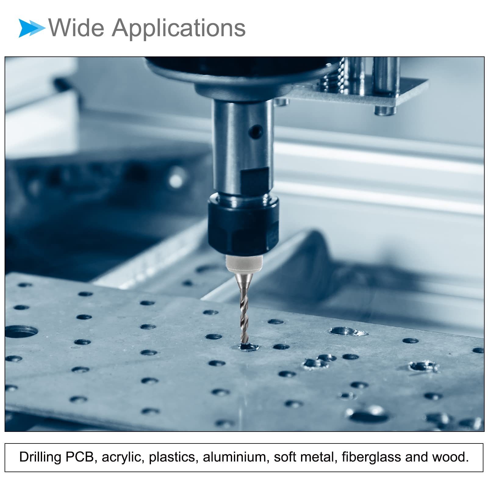 CoCud Micro PCB Drill Bits, 1/8" Shank 1.1mm Cutting Edge, Tungsten Carbide Print Circuit Board Drill Bit - (Applications: for CNC Drilling Engraving Machine), 10-Pieces