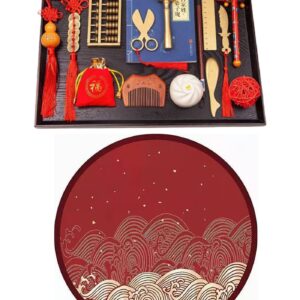 16-Piece Zhuazhou Set 抓周 100cm * 100cm Background Sheet Unique Gifts for Baby's First Birthday Party