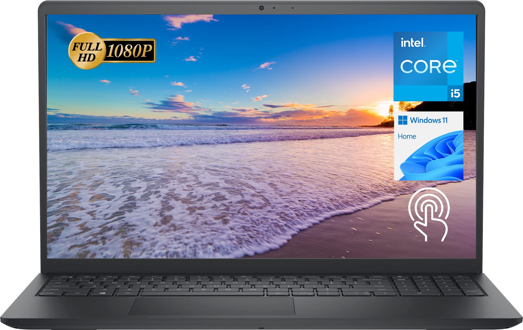 Dell Inspiron 15 15.6-inch FHD Touchscreen Laptop, Intel Core i5-1035G1, 16GB RAM, 512GB PCIe NVMe M.2 SSD, SD Card Reader, Webcam, HDMI, WiFi, Windows 11 Home (Renewed)