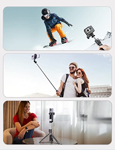 ANXRE Selfie Stick Phone Tripod with Remote, 50 inch Portable 5 in 1 Selfie Stick Phone Tripod, Wireless Selfie Stick Tripod for Cell Phone Compatible with iPhone 15/14/13 Pro Max Gopro Android