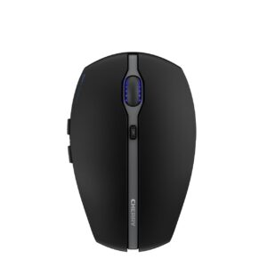 cherry gentix bt wireless bluetooth mouse, multi-device function for up to 3 devices, switchable resolution (1k/2k dpi), 7 buttons and scroll wheel, battery operated (black)