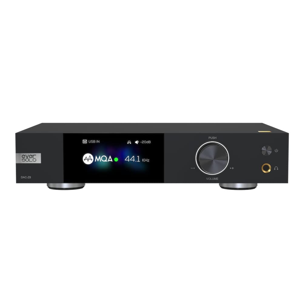 EverSolo DAC-Z8 DAC&Headphone Amplifier, Digital to Analog Converter MQA Full Decoder ES9038Pro XMOS DSD512 PCM768kHz/32Bit Bluetooth 5.0