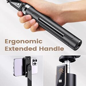 ANXRE Selfie Stick Phone Tripod with Remote, 50 inch Portable 5 in 1 Selfie Stick Phone Tripod, Wireless Selfie Stick Tripod for Cell Phone Compatible with iPhone 15/14/13 Pro Max Gopro Android