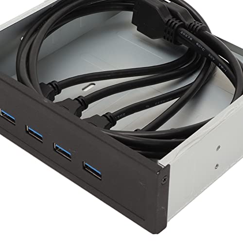 USB 3.0 Hub, 4 Ports Front Panel to Motherboard, 5.25In 5GBPS High Speed 19Pin Optical Drive Panel, Plug and Play, Compatible with Windows 11, 10, 8.1, 8, 7, for Vista, for XP, for PC Computer