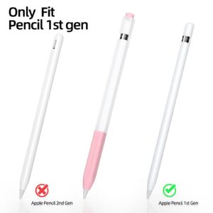 Joosko Compatible with Apple Pencil 1st Generation Case, Non-Slip Silicone Case, [with 10 Silicone Nib Sleeves] for Apple Pencil 1st Generation. (Pink)