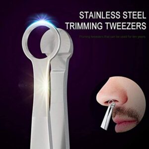 2pcs Nose Hair Trimmer for Men Women Painless Universal Nose Hair Trimming Tweezers,Nose Hair & Beard Trimming Scissors