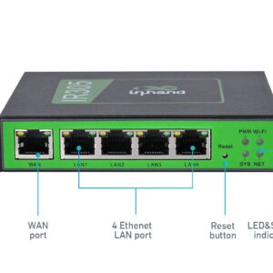 InHand Networks IR305 Industrial Iot LTE 4G VPN Router, 5 Ethernet Port, Dual sim, Wan failover, DI/DO Port, Remote Connection, Link Backup, Mu-mimo, VLAN. Support AT&T, T-Mobile & Verizon (CAT6)