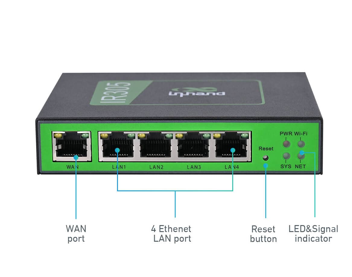 InHand Networks IR305 Industrial Iot LTE 4G VPN Router, 5 Ethernet Port, Dual sim, Wan failover, DI/DO Port, Remote Connection, Link Backup, Mu-mimo, VLAN. Support AT&T, T-Mobile & Verizon (CAT6)