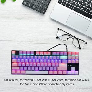 Zyyini Red Switch Mechanical Keyboard, 87 Key 26 RGB Backlit Ergonomic USB Wired Compact PC Keyboard Waterproof Mechanical Gaming Keyboard for Win Laptop PC Gamer(Pink White)