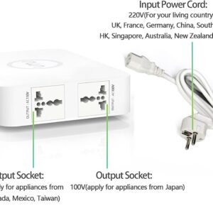 UMI Step Down Voltage 220v to 110v Converter, Travel Power Converter 220V to 110V 300W, Good Transformer for Overseas, Step Down Power Voltage Converter 220V to 110V - US to Europe Voltage Converter