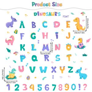 WOYINIS Dino Alphabets Wall Stickers Peel & Stick Vinyl Dinosaur ABC Numbers Wall Decal Colorful Classroom Kids Room Playroom Baby Nursery Wall Decor Early Education Learning Tools