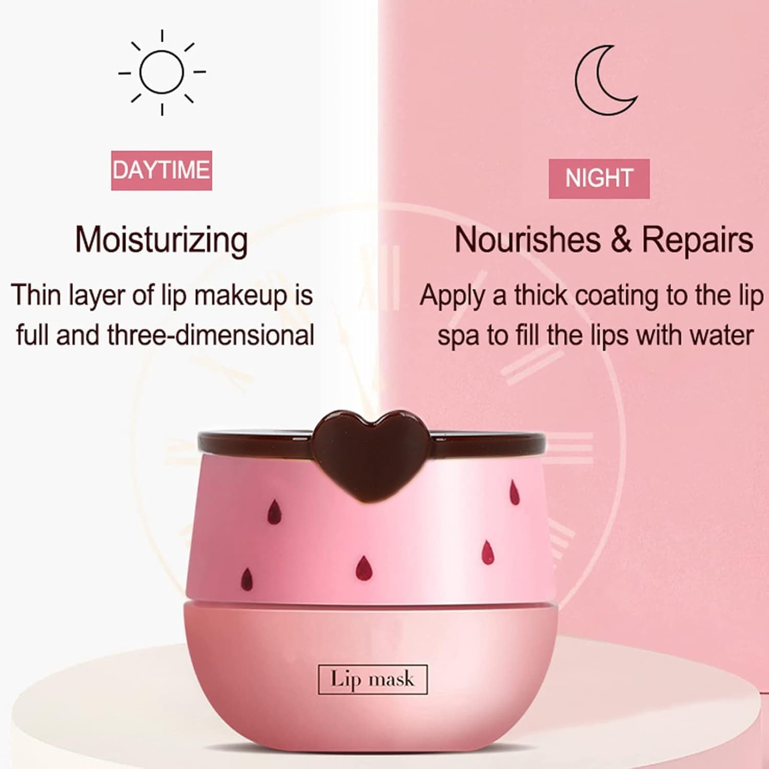 2Pcs Bee Lip Balm Honey Pot, Honey & Strawberry Lip Balm Moisturizing Lip Sleep Mask with Stick Hydrating & Prevention Dry and Cracked Lip Scrubs Exfoliator, Reduces Lip Lines