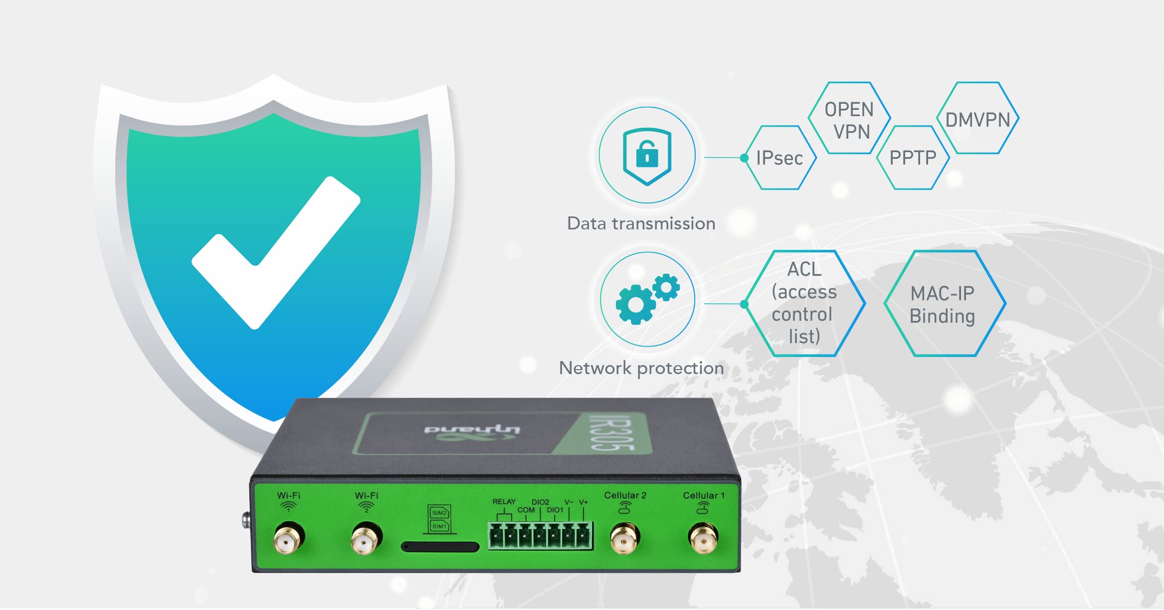 InHand Networks IR305 Industrial Iot LTE 4G VPN Router, 5 Ethernet Port, Dual sim, Wan failover, DI/DO Port, Remote Connection, Link Backup, Mu-mimo, VLAN. Support AT&T, T-Mobile & Verizon (CAT6)