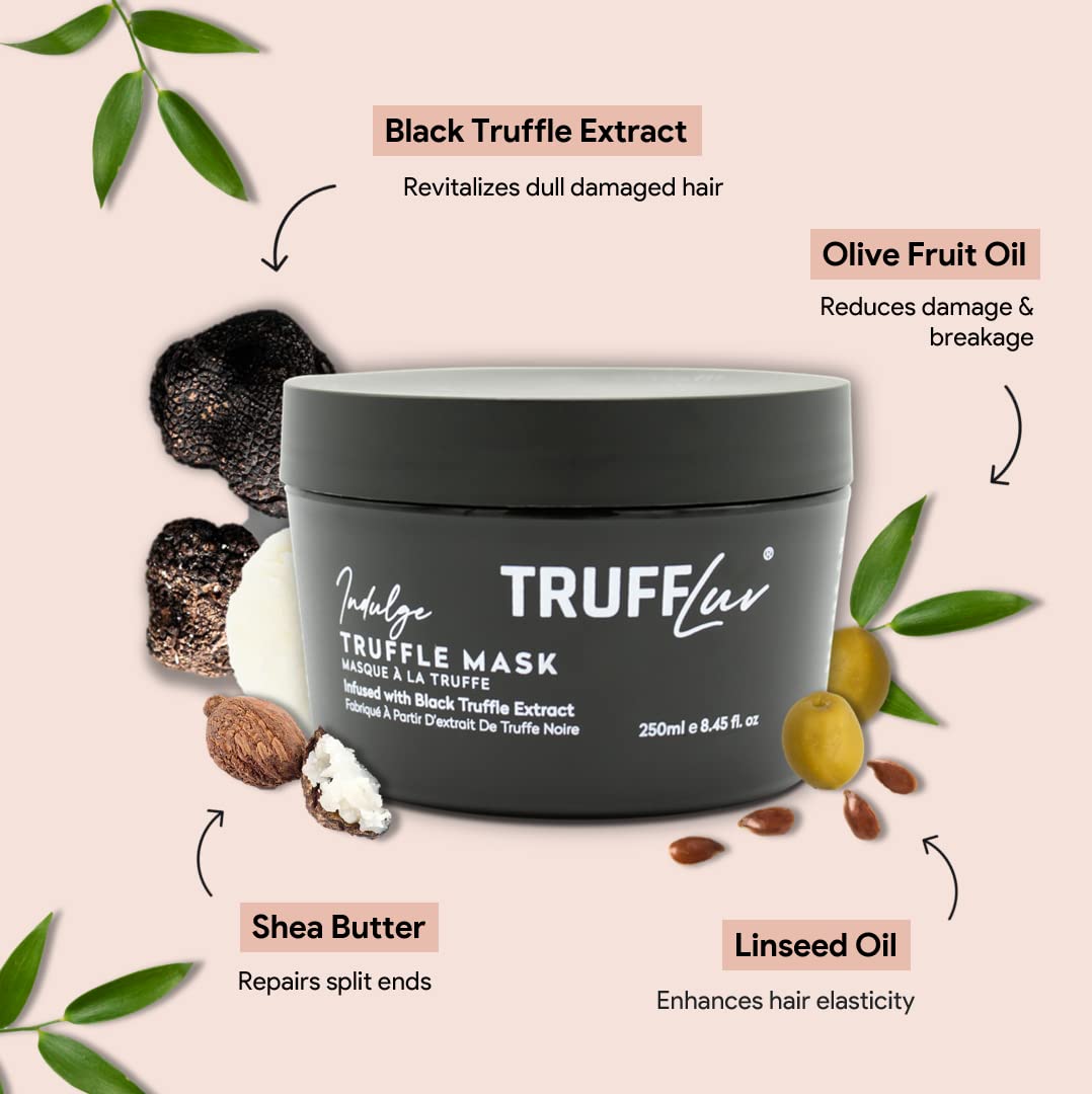 TruffLuv Indulge Collection Truffle Clarifying Shampoo & Hydrating Strengthening Mask with Black Truffle Extract, 8.45 Fl Oz Duo, Paraben & Sulfate Free