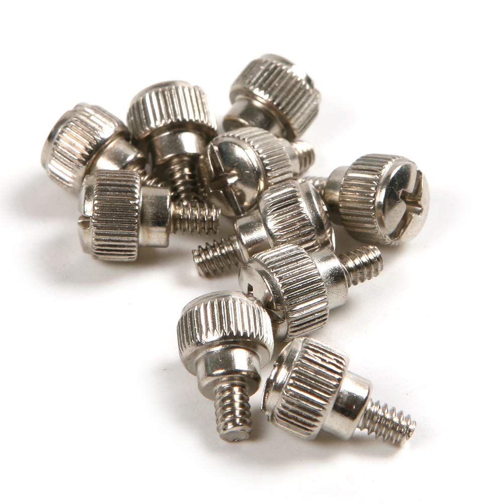 WAAZVXS 6#32 * 5 Thumb Screws Nickel Computer PC Case Hand Tighten Screws Length 14mm for M3.5 Coarse Desktop Computers 10Pcs Lot