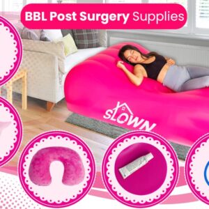 Slown BBL Bed - Inflatable BBL Mattress with Hole After Surgery for Butt Sleeping, Brazilian Butt Lift Recovery, BBL Bed with Hole with Built-in Electric Air Pump, Neck Pillow and Urination Device