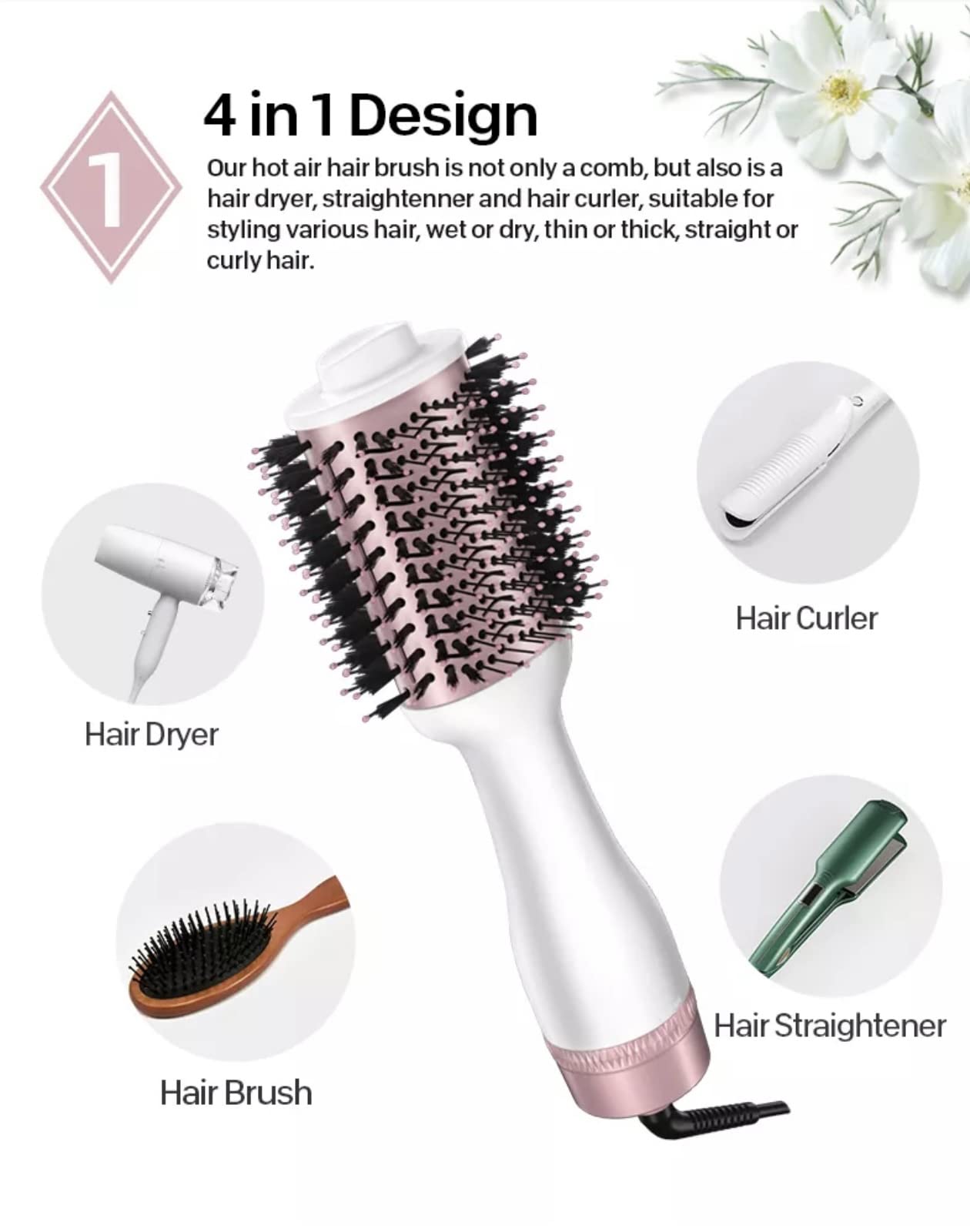 One-Step Professional Hair Dryer Brush, Volumizer, Straightener and Curler by JONIK BEAUTY AND FASHION!